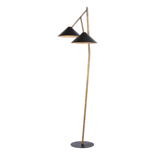 Black Raw Brass Grenverk Floor Lamp by Johan Carpner for Konsthantverk For Sale