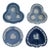 Set of Four Blue Vintage Wedgwood England Ashtrays For Sale