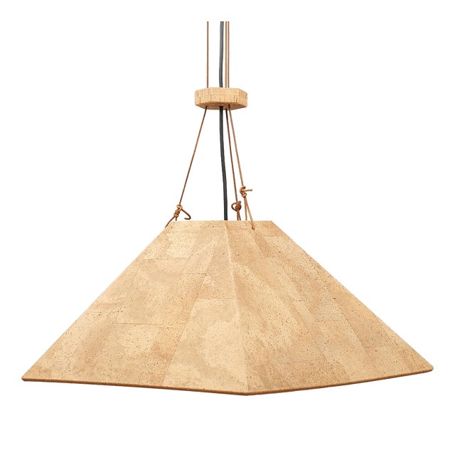 Zanil Pendant Lamp in Cork by Wilhelm Zannoth for Ngo Maurer, 1974 For Sale