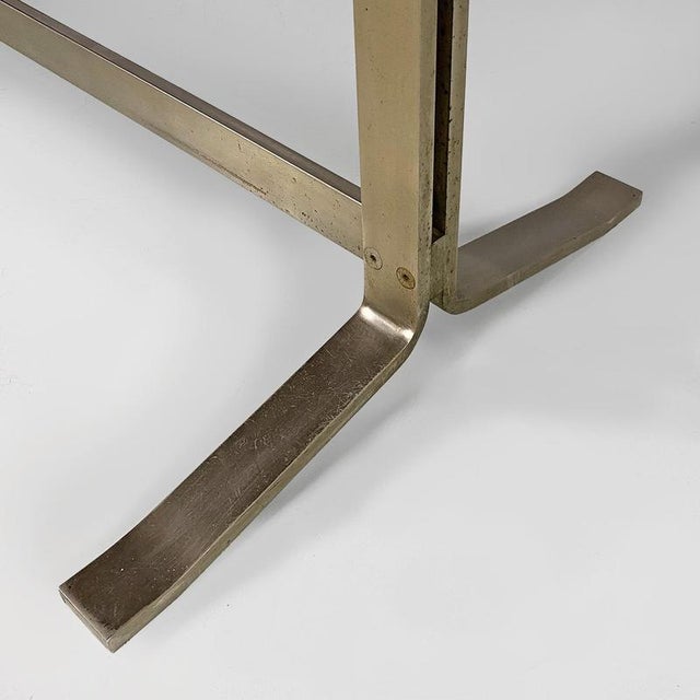 Metal Italian Modern Wood Top and Metal Base Desk or Dining Table from Formanova, 1970s For Sale - Image 7 of 18