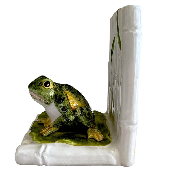 Mid-Century Italian Ceramic Frog Bookends, Circa 1950s For Sale - Image 9 of 11