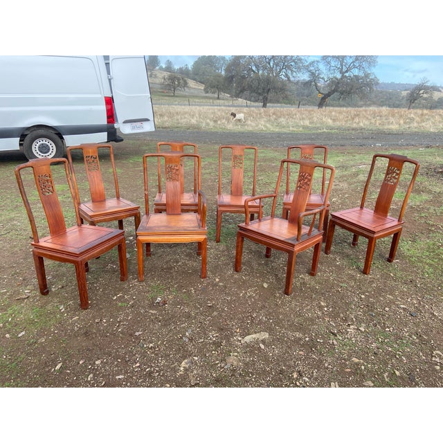 Wood Antique Chinese Ming Style Rosewood Chair Set of 8 Need Restoration For Sale - Image 7 of 12