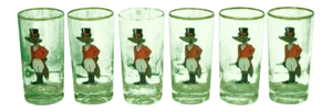 Set X 6 Vintage Myopia Fox-Hunter High-Ball Glasses