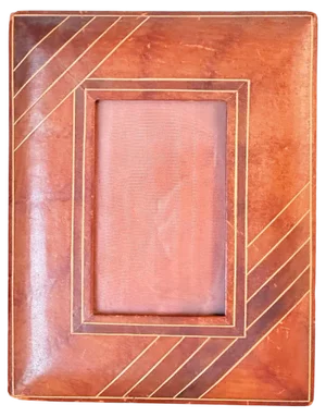 French Brown Leather Picture Frame, 1940