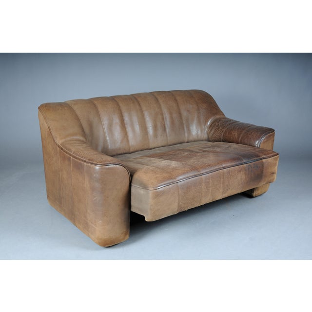 Vintage DS44 Two-Seater Buffalo Leather Sofa from de Sede, 1970s For Sale - Image 4 of 18