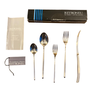 1950s Retroneu “Vertu” Flatware Nos (5 Setting, Each Being 5 Pieces)