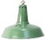 Vintage French Industrial Pendant Lights in Green Enamel For Sale