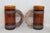 Amber Brown Glass With Wood Handle Beer Mug Set of Six 4661b For Sale - Image 4 of 18