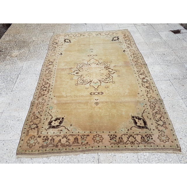 Faded Turkish Karapinar Rug 52'' X 86'' 52.7'' x 85.8'' / 134 x 218 cm Hand woven with high quality pure wool Excellent...