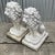 White Vintage Traditional Gatekeeper Cast Cement Lion Statues - A Pair For Sale - Image 8 of 10