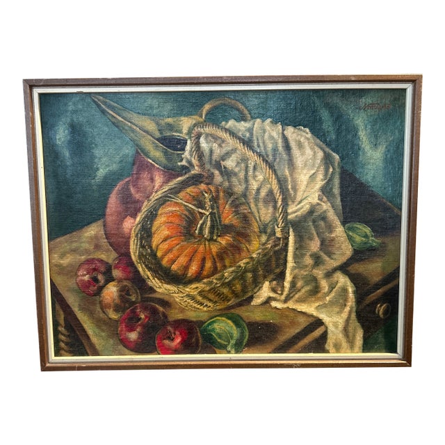 1940s Painting Original Still Life Mid Century - Signed For Sale