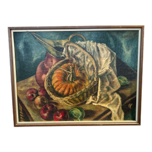 1940s Painting Original Still Life Mid Century - Signed