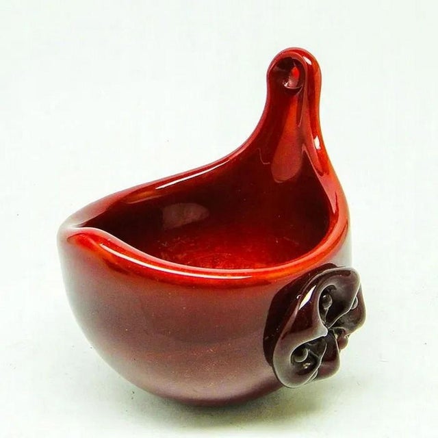 Red Postmoder Salt Holder by Jerzy Słuczan-Orkusz for Wolomin Glassworks, Poland, 1970s For Sale - Image 8 of 10