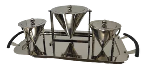 Steel Coffee Service by Montagnani Punto Bacola, Italy, Set of 4