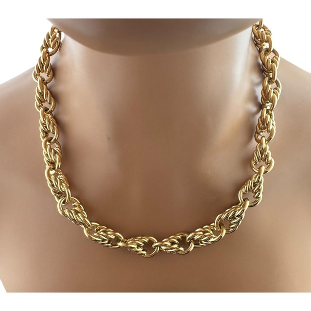 Tiffany & Co. Germany 18k Yellow Gold Cable Circle Link Chunky Necklace For Sale - Image 12 of 12