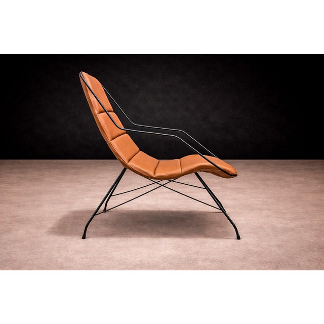 Armchair in Brown Leather & Iron, Carlo Hauner, 1950s For Sale In New York - Image 6 of 10