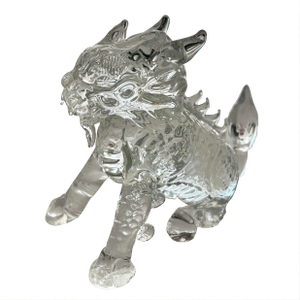 Mid-Century Baccarat-Style Crystal Foo Dog or Dragon Figurine