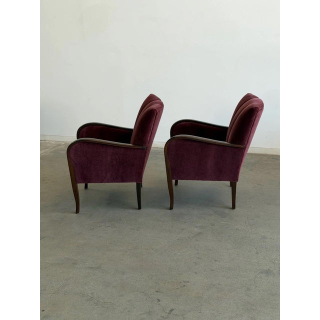 1950s 1950s Swedish Art Deco High Polish Accent Chairs- Pair For Sale - Image 5 of 12