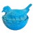 Vintage Heisey Bird on Nest-Light Blue Milk Glass Candy Dish For Sale