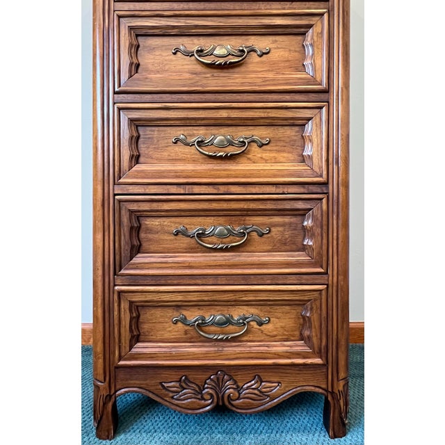 Dixie Furniture Co. Dixie Furniture Carved French Country Lingerie Chest For Sale - Image 4 of 11