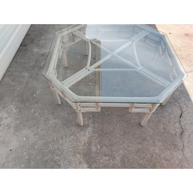 1960s Hollywood Regency Faux Bamboo Cocktail Table For Sale - Image 4 of 9