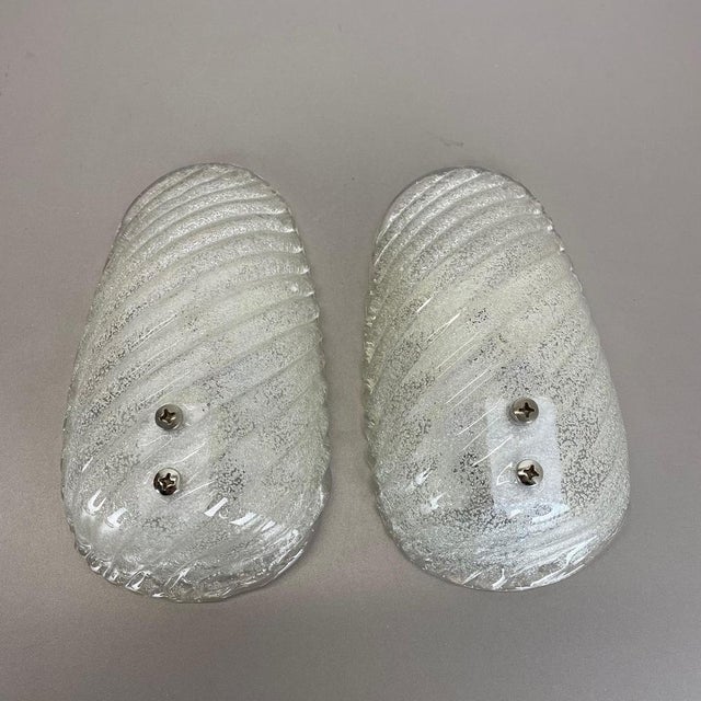 Murano Bubble Ice Glass Wall Sconces, Germany, 1980s, Set of 2 For Sale - Image 10 of 18