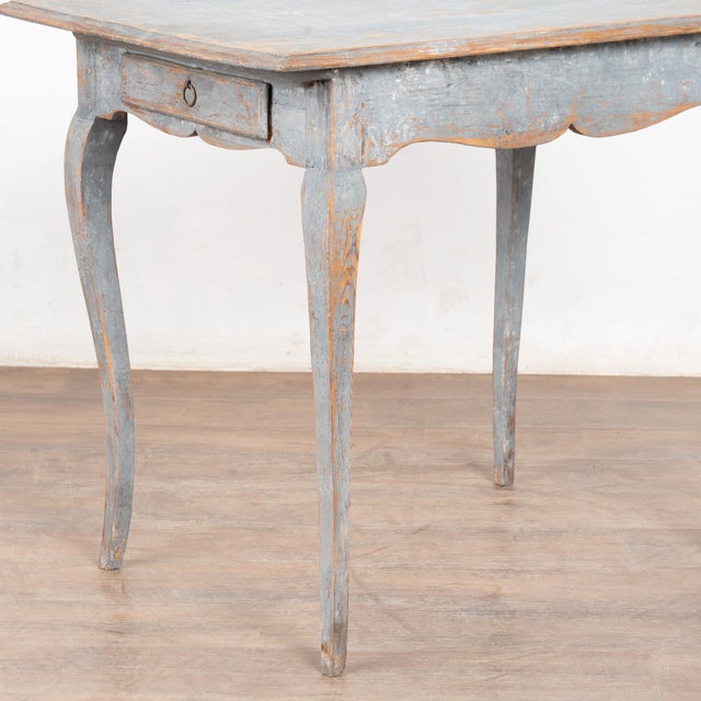 Blue 19th Century Blue Painted Swedish Pine Side Table With Drawer For Sale - Image 8 of 12