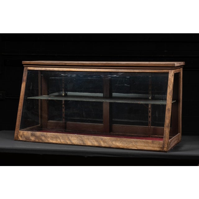 Antique Two-Tier Oak and Glass Display Case For Sale - Image 4 of 15