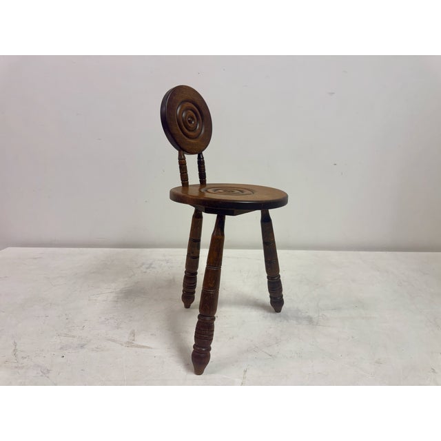 French Carved Oak Chair in the style of Charles Dudouyt, 1950s For Sale - Image 10 of 15