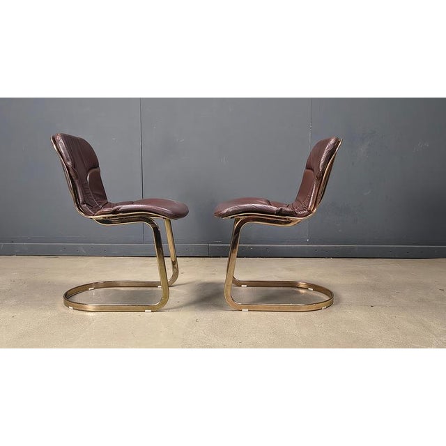 1970s Vintage Dining Chairs in Leather from Cidue, 1970s, Set of 6 For Sale - Image 5 of 14
