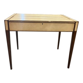 Maitland Smith - Cream Leather Writing Desk For Sale