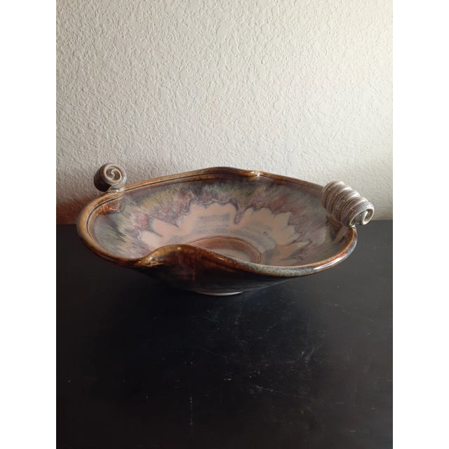1960s 1960s Signed Art Studio Mantle Glaze Bowl From North Carolina For Sale - Image 5 of 7