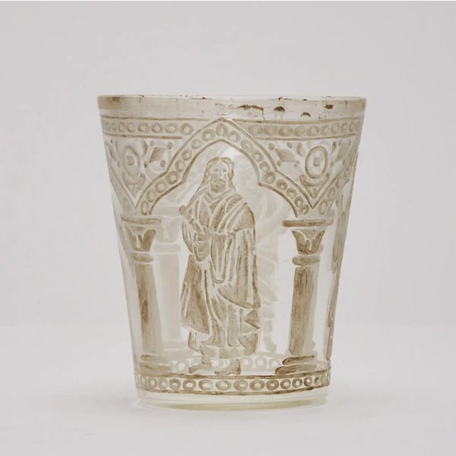 Glass Beaker Blown Glass with Decoration of Classical Scenes attributed to Salviati, 1890s For Sale - Image 7 of 9