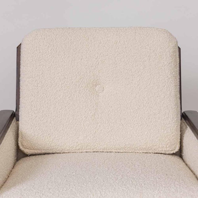 White Mid 20th Century French Art Deco Wood and Upholstered Chair For Sale - Image 8 of 13