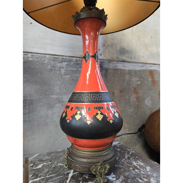 This incredibly beautiful lamp was probably made between 1870 - 1900 and is in a very good, restored condition! The lamp...