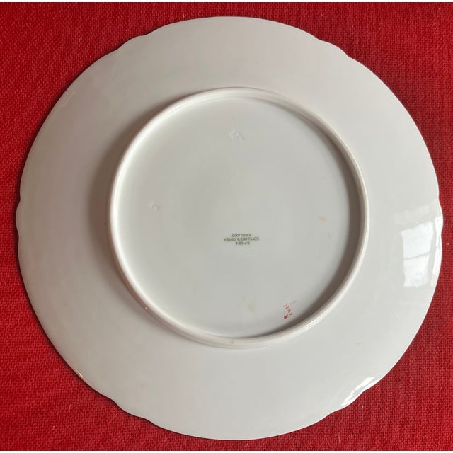 Antique Early 20th Century Spode Porcelain Yellow & Gold Honeycomb 9" China Plates - Set of 6 For Sale - Image 12 of 17