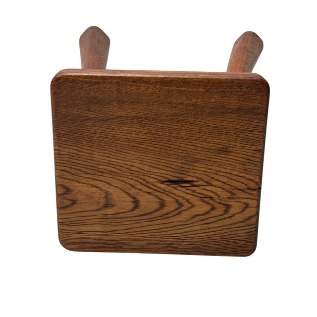 Brutalist Stool in Oak, Dutch Design, Mid-Century, 1960s For Sale - Image 6 of 11