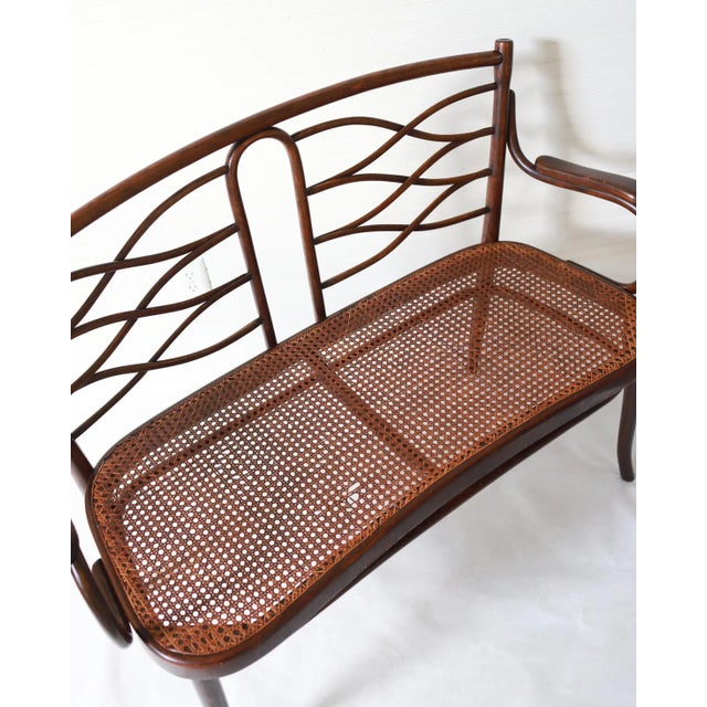 Chestnut 19th Century Original Thonet Bench, Settee No. 1 For Sale - Image 8 of 12