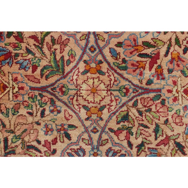 Rug & Kilim Antique Kerman Lavar Persian Runner Rug With Interlocking Florals - Rug & Kilim For Sale - Image 4 of 7