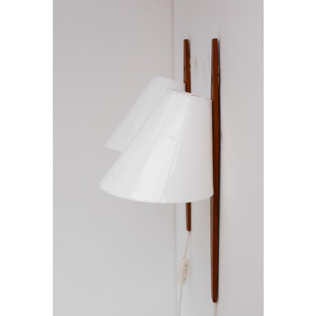 Wood Mid-Century Modern Swedish Wall Sconces in Teak by Uno & Östen Kristiansson for Luxus, 1975, Set of 2 For Sale - Image 7 of 18