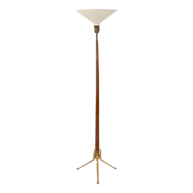 Mid 20th Century Gerald Thurston Lightolier Tripod Floor Lamp For Sale