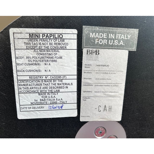 Pair of B&b Italia Mini Papilio Beige Leather Swivel Chairs For Sale - Image 9 of 10