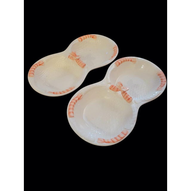 Vintage ceramic 3 piece serving set with sweet little shrimp by Shafford. The set features 2 doubled sided bowl like...