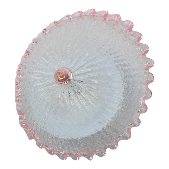 Charming Italian Pink Murano Glass Ceiling Fixture, Murano, 1970 For Sale