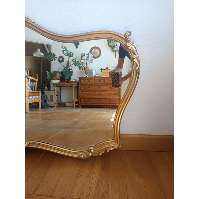 Large Louis XV Style Giltwood Mirror, 1970s For Sale - Image 12 of 15