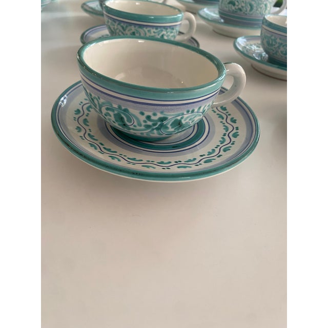 1980s Cerámica Made in Italy Tea/Coffee Set With Bowls and Creamer For Sale - Image 5 of 12