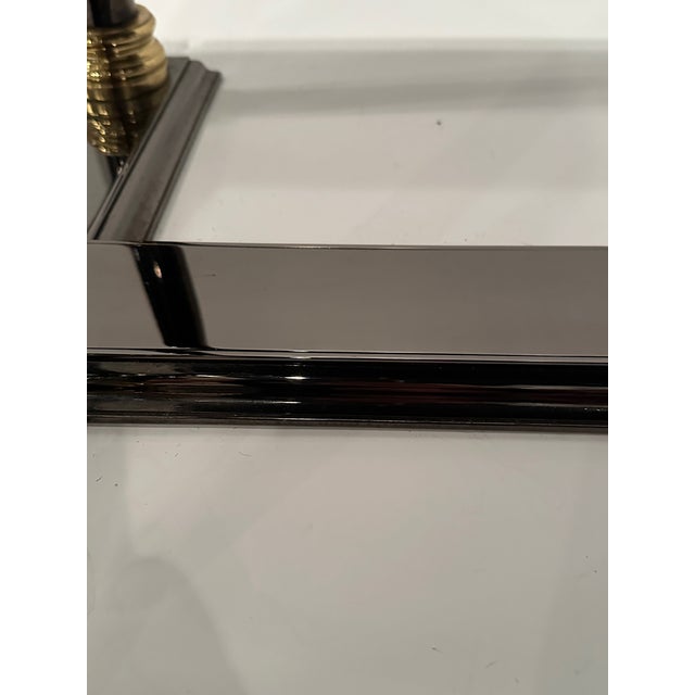 Marble Brass & Tinted Steel Hollywood Regency Cocktail Table For Sale - Image 10 of 13