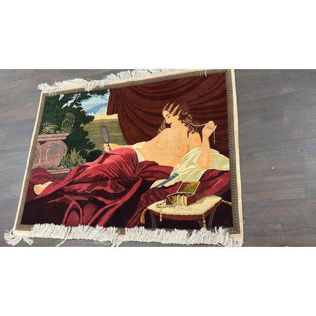 Mid 20th Century Vintage Zabihi Collection Nude Persian Kashan Rug - 3'8" x 5' For Sale - Image 5 of 9