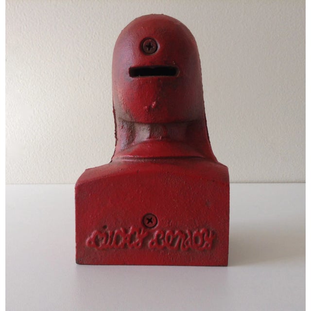 Red C.1928 Charles Lindbergh Cast Iron Bank For Sale - Image 8 of 11