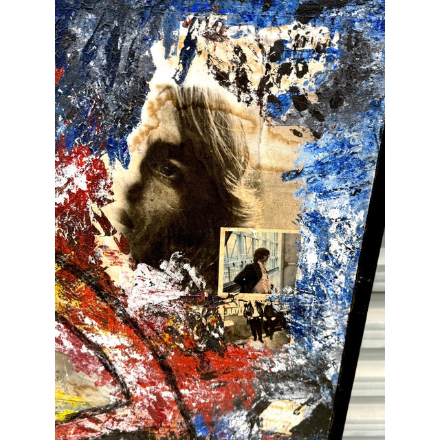 Red Imagine Peace' Monumental Mixed Media Beatles Painting, Circa 1970 For Sale - Image 8 of 13